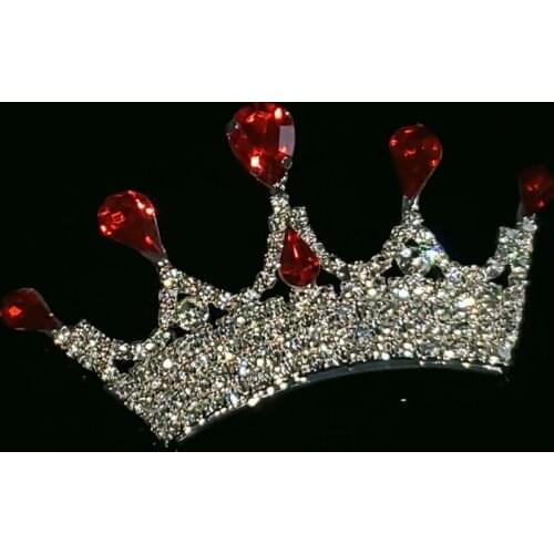 Handmade Luxurious Crown Brooch Jewelry Pageant Blingbling Crystal Lapel Pin Gift Accessories