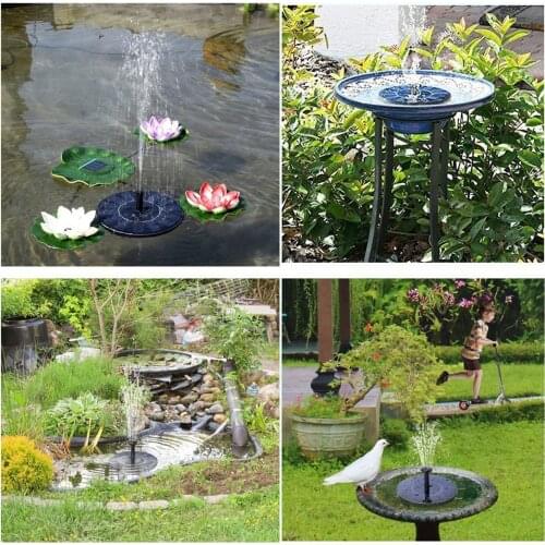 Garden Solar Fountain Water Pump for Bird Bath Water Fountain with 6 Spray Nozzles Portable Floating Pump for Pool Fish Tank