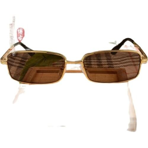 Old Shanghai Republic natural crystal glasses pure copper frame sunglasses