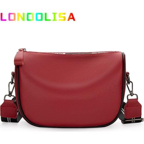 Retro 100% Genuine Leather Bags for Women 2021 Luxury Designer Lady Shoulder Messenger Purse Vintage Half Moon Bolsa Feminina