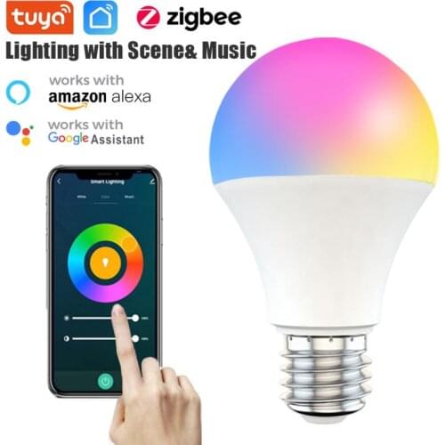 Tuya Zigbee LED light Bulb rgb/cct smart bulb color dimmable support Alexa Google Tuya Smart Life Smartthings APP remote control