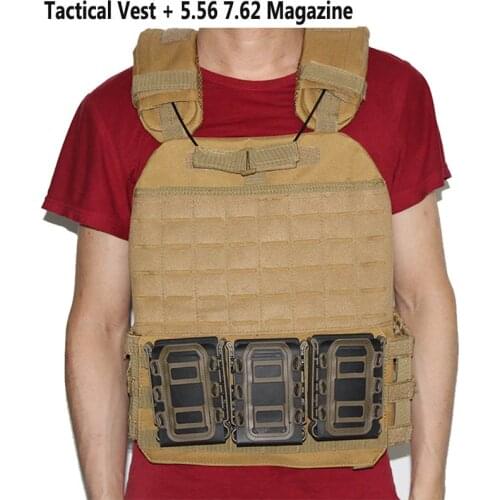 Tactical Molle Vest with 5.56 7.62mm Magazine Pouch Body Armor Plate Carrier Vest Chest Rigs Hunting CS Military Protective Vest