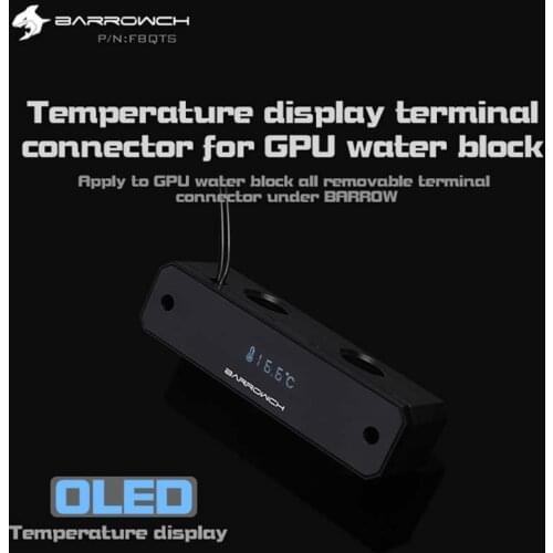 Barrowch PC water cooling Thermometric display meter connector for GPU water block Mirror edition FBQTS