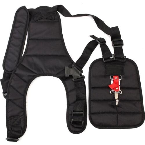 1PC Universal Strimmer Double Shoulder Harness Strap For Brush Cutter Grass Trimmer With Carry Hook Black respectable