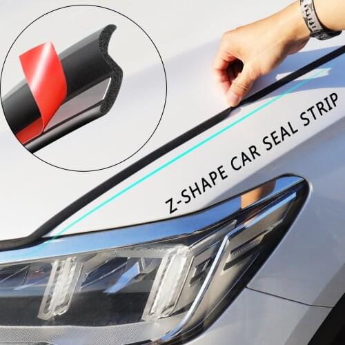 4mx25mm Car Seal Strip Z-Shape Universal Rubber Sealing Engine Cover Hood B Pillar Trim Waterproof Sound Isolation For Lada