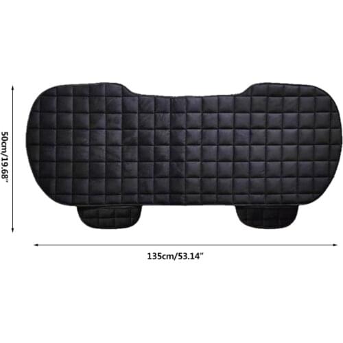 1PCS Automobile Back Seat Bottoms Velvet Cushion, Anti Slip Rear Seat Pad Plush Car Seat Cover for SUV Trucks, Black