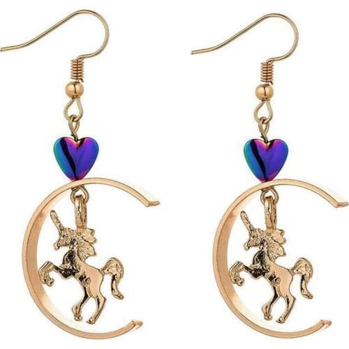 10 pair /lot wholesale fashion jewelry metal unicorn earrings women