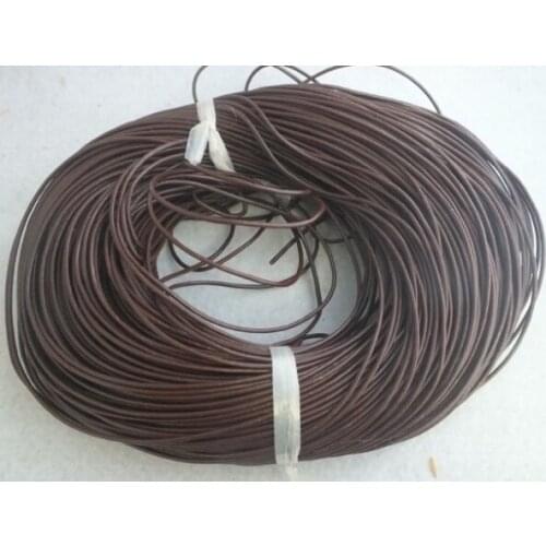 100M/lot brown 1mm 2mm 1.5mm real wax Round COW Genuine Leather Cord Bracelet Necklace Cord DIY Rope String Findings Thread g423