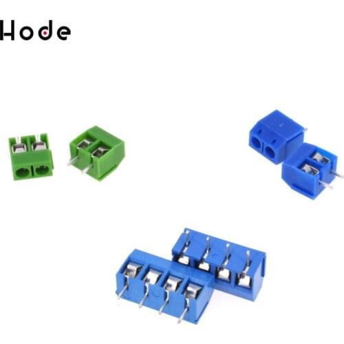 20Pcs/lot KF301-2P KF301-4P Pitch 5.08mm Straight Pin 2P 4P Screw PCB Terminal Block Connector Blue Green