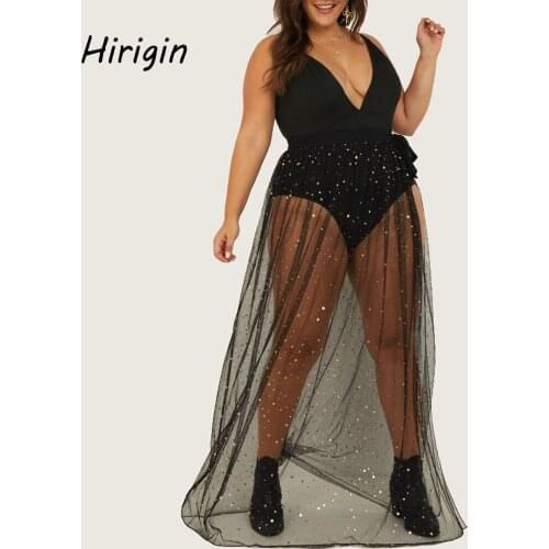 2020 summer Sexy Beach cover-ups dresses black See through Swimwear Cover Up Swimsuit Chiffon Skirt Plus size lady Bikini Wraps