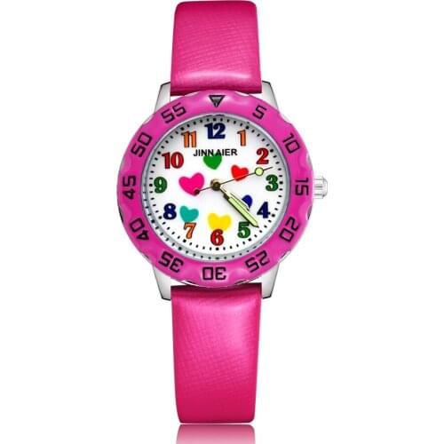 3D Children Watches Quartz Beautiful Cartoon Love Mini Baby Kids Watch Boys Girls Xmas Gift Leather Clock Relogio Infantil