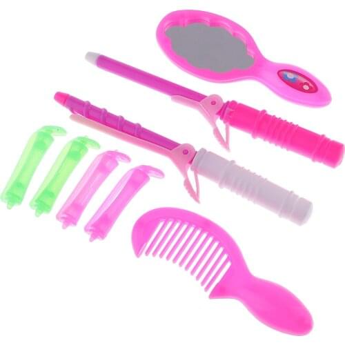 8 Pieces Doll Hair Curler Hair Straightener Model Toy For Dolls House