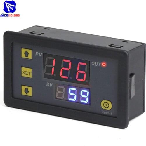 AC 110-220V Digital Cycle Timer Delay Relay Board Module with Dual Time Red/Blue LED Display Timing Relay Switch for Vehicle Car