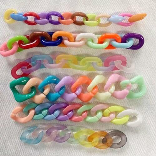 20pcs/lot Acrylic Link Chain Keychains For Necklace Bracelet Making Colorful Chain Plastic Chain Links Jewelry Making