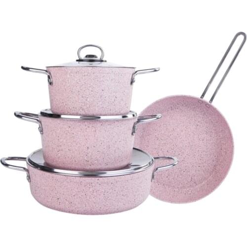 Biogranit Alpha Pink 7 Piece Cookware Set