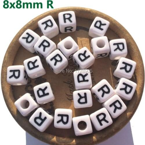 Beads for Kids Jewelry making 8mm 100pcs Letter Bead Separate Alphabet Beads for Bracelets White Beads with Letters Acrylic Bead