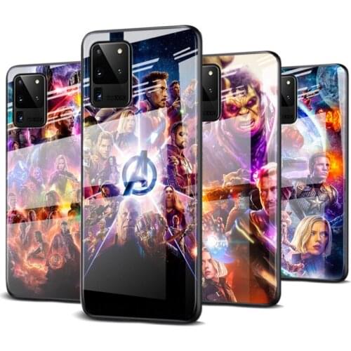 Tempered Glass Cover Cool Marvel Avengers For Samsung Galaxy S20 FE S10e S10 S9 S8 Ultra Plus Lite Plus 5G Phone Case