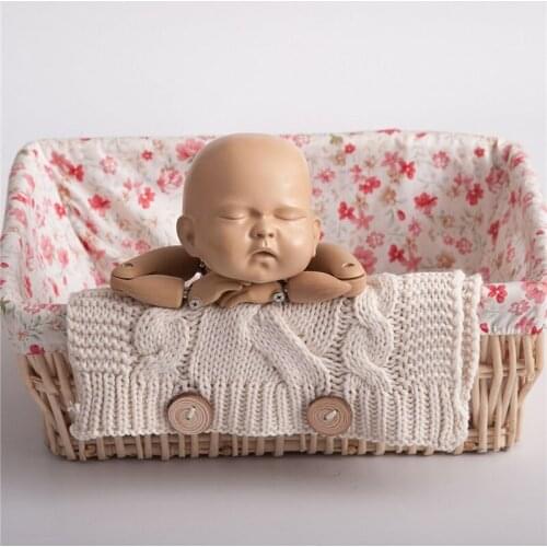Newborn Photography Prop Crochet Knit Sleepsack Soft Cotton Baby Sleeping Bag