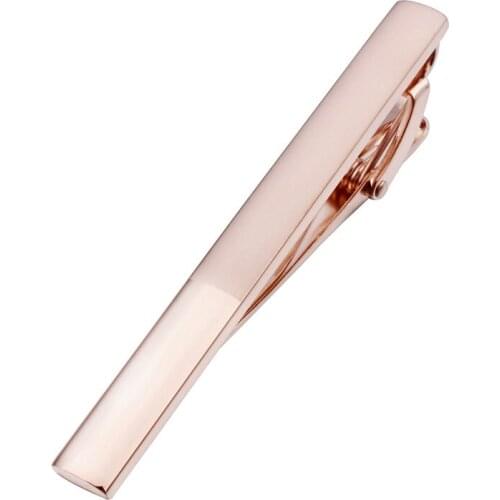 HAWSON Half Frosted and Shiny Design Tie Bar Pin for Wide Tie Business Rose Gold Tie Clips Clasp