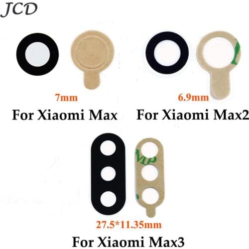JCD 2pcs Glass Back Camera Lens for Xiaomi Mi Max Rear Camera Lenses for Xiaomi Mi Max 2 3 Replacement Parts with Adhesive Tape