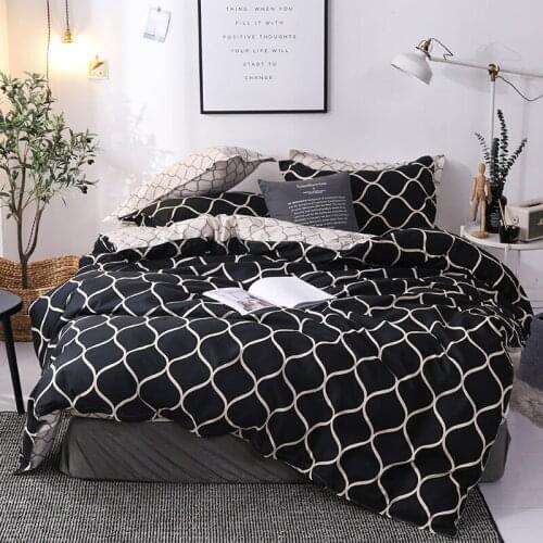 Fashion Plaid Print Bedding Set Simple Fashion Quilt Cover Bedding Cover King Queen Full Size