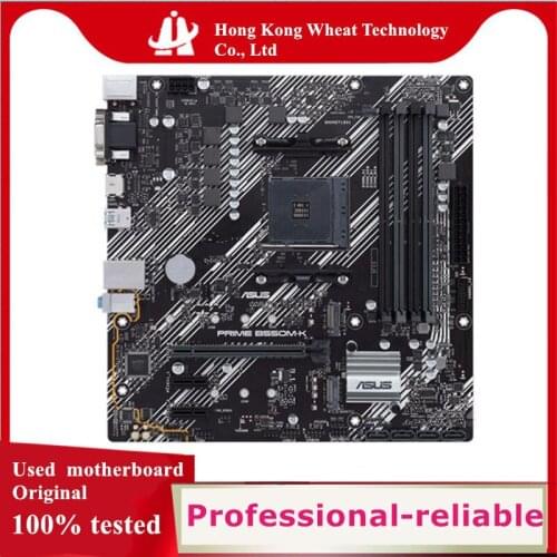 For ASUS PRIME B550M-K Motherboard Socket AM4 DDR4 M.2 nvme ssd For AMD B550 Used Original Desktop Mainboard
