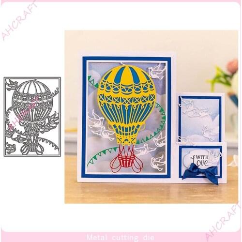 Hot air Balloon Frame Metal Cutting Dies for DIY Scrapbooking Photo Album Decorative Embossing PaperCard Crafts Die2021