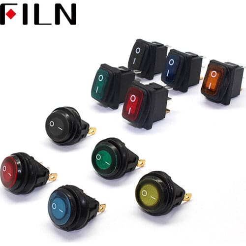 FILN mini on off seal waterproof rocker switch in 12v 220V IP67 lighting 6A 250vac push button switch rocker switch