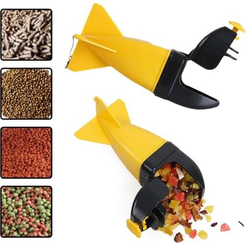 Sea Fishing Conspicuous New Long-Range Fishing Bait Container Fish Feeder Sling Sinking Plastic Carp Rocket Feeder Trap System