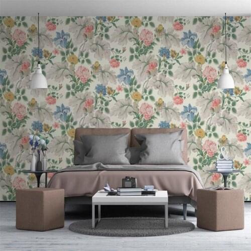 Custom 3D wallpaper mural modern Nordic abstract hand-painted flowers and plants background wall decoration wallpaper