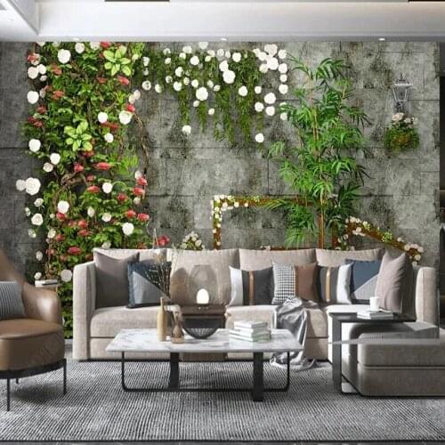 Custom Mural Wallpaper Modern Vine climbing wall tiger green bamboo 3D Wall Cloth Living Room TV Background Wall Home Decoration