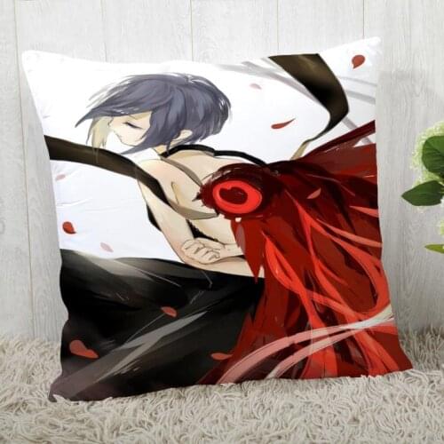 Custom Pillow Cases Tokyo Ghoul Square Pillowcase Christmas Zippered Pillow Cover 40*40cm,45*45cm(One Side)