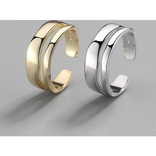 New Trendy Charm Smooth Chain Rings For Women Men Boho Knuckle Party Rings Punk Cocktail Jewelry Girls Gift anillos bijoux