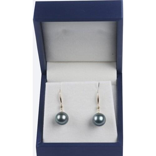 Wholesale 18k gold jewelry 11-12mm round Tahitian Pearl Earring