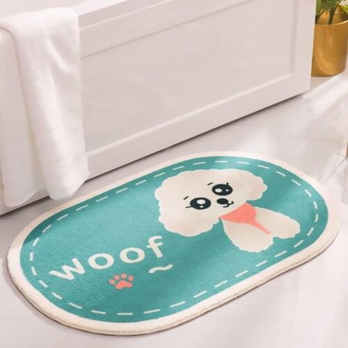 Oval Anti-slip Door Mat Bathroom Door Entrance Mat Bath Rug Bathroom Non-Slip Mat Toilet Door Mat Entrance Door Absorbent Mat