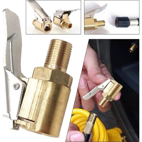 Inflatable Pump Tire Valve Connector Adapter 8mm Brass Car Truck Fast Clip Tire Inflator Pure Copper Inflatable Chuck Threaded