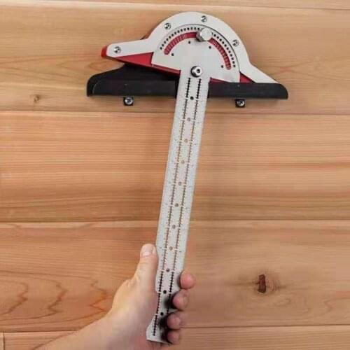Woodworker Edge Rule Efficient Protractor Angle Protractor Stainless Steel Measuring Ruler Scale Caliper Carpentry Tool