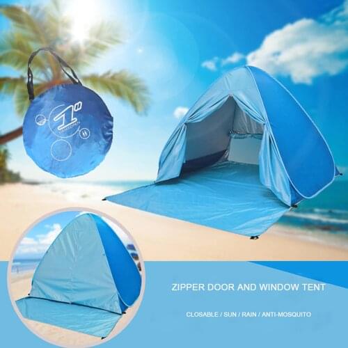 Beach Camping Tent Pop Up Automatic Open Family Ultralight Folding Tourist Fish Anti-UV Fully Sun ShadeTent Hiking Tents XA164+A