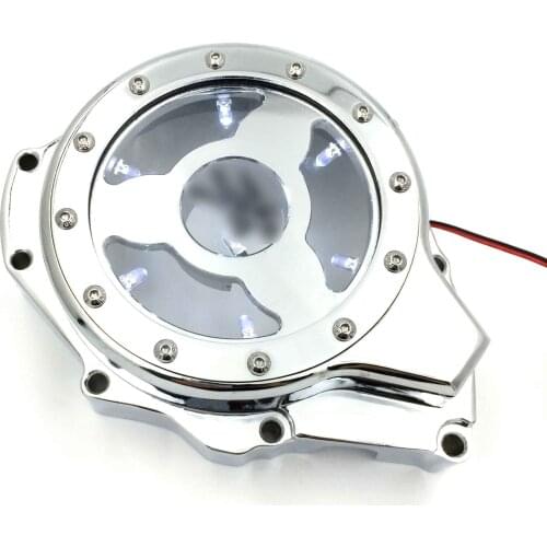 Aftermarket free shipping motorcycle parts Glass see through Engine Stator Cover For Suzuki GSX1300R Hayabusa 1999-2013 CHROMED