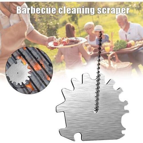Newest Stainless Steel BBQ Grill Scraper 5.8cm Safer Than A Wire Brush Barbecue Grate Cleaning Tool