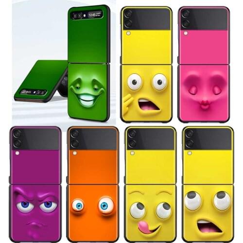 Funny Smiling Face Luxury Phone Case For Samsung Galaxy Z Flip 3 5G Z Flip3 Cover Mobile Phone Hard PC Coque Fundas