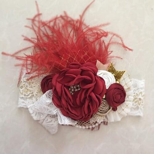 Christmas Red Flower Headband
