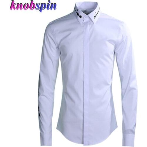 High quality 80% Cotton Shirt men Simple brand Solid color Slim Casual business male Dress Shirts Long sleeve Plus size
