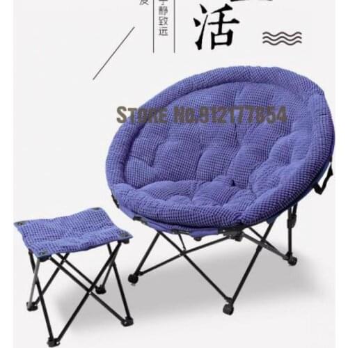 Lazy lunch break folding chair leisure radar chair moon chair bedroom balcony sofa recliner dormitory with removable and washabl