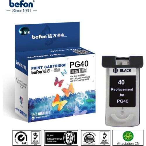 Befon Compatible 40 Ink Cartridge Replacement for Canon PG40 PG-40 PG 40 for PIXMA IP1180 1980 2580 2680 MP145 198 228 308 318