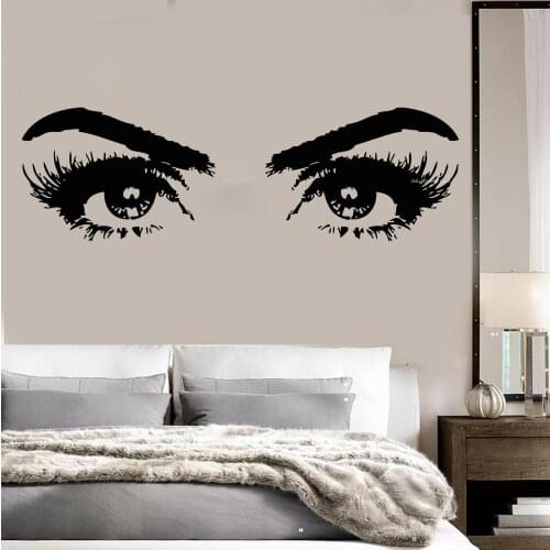 Sexy Woman Eyes Wall Stickers Beauty Salon Girl Room Makeup Vinyl Murals Home Interior Sofa background Bedroom wallpaper DG042