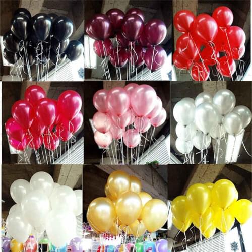 10pcs 12 inch 2.8g thickened pearl latex balloon wedding decoration birthday holiday party setting Floating Helium Ballons