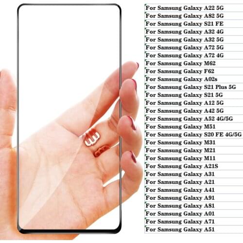 A52 Protective Glass For Samsung Galaxy A52 A72 A32 A42 A22 A82 5G S20 S21 FE A51 A71 Glass Screen Protector Tempered Glass Film