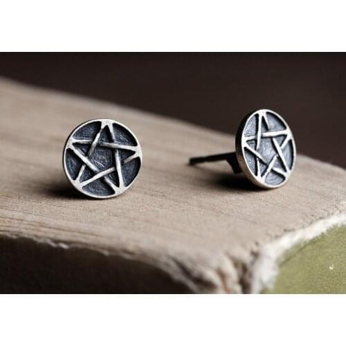 925 Sterling Silver Stars Stud Earrings Women Punk Earrings Vintage Party Wedding Jewelry Gifts for Girls Women Jewelry
