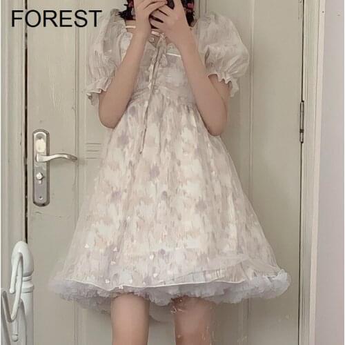 Bubble Sleeve Dress Womens Summer 2021 New French First Love Sweet Fluffy Skirt Super Xiansen Short Skirt
